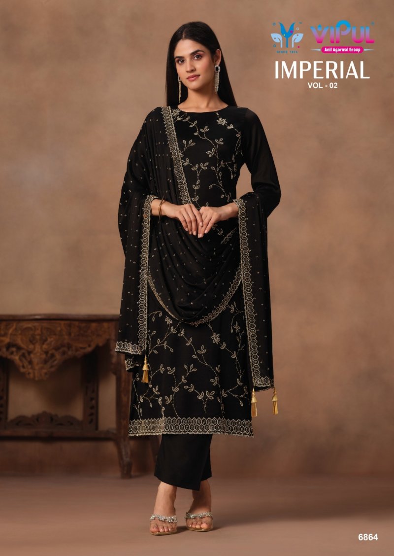 Imperial Vol 2 By Vipul Satin Chiffon Designer Salwar Suits